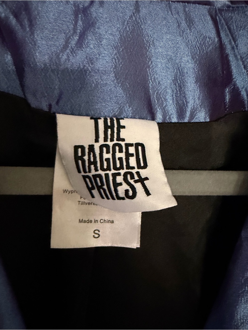 The Ragged Priest Women Metallic Blue Crop Jacket Iridescent Cyberpunk Size S - Picture 4 of 4